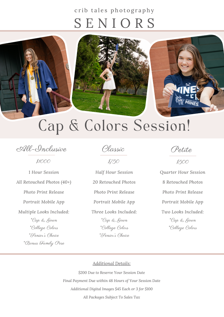 2025 Cap and Colors Senior Pricing 